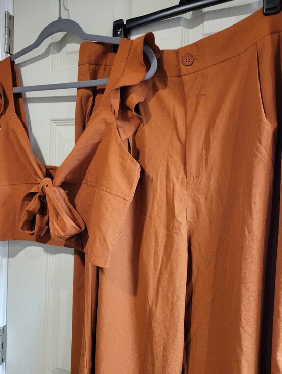 Cider Pants - NWT Cider 2-Piece Set - Mismatched Sizing (Large Top / 0XL Pants) - Rust Orange